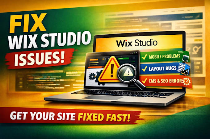 fix wix studio mobile issues, layout bugs, wix page errors, booking issues