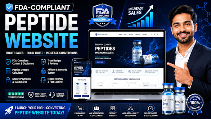 build fda compliant peptide website research use  ecommerce peptide store