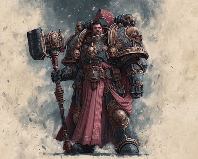 create epic warhammer 40k character art