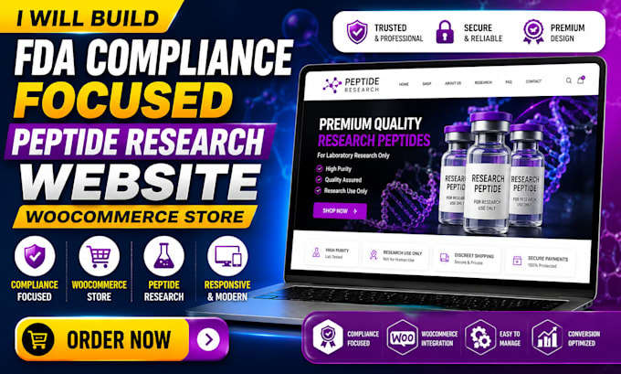 build fda compliant peptide website research peptide store woocommerce peptide