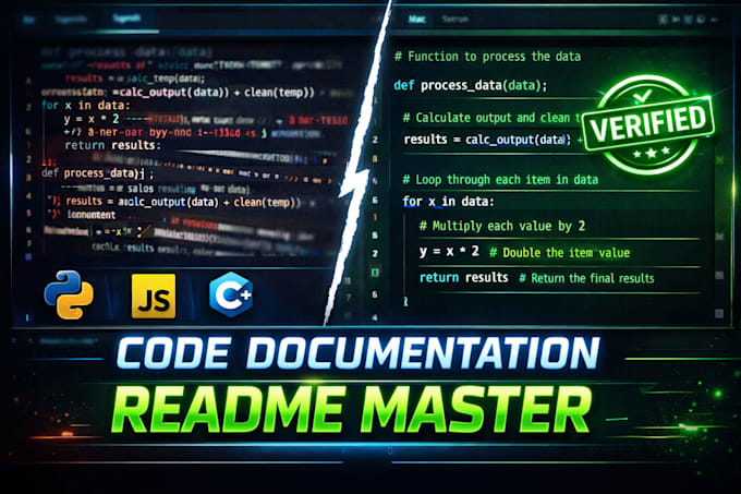 document your code and create a professional readme file
