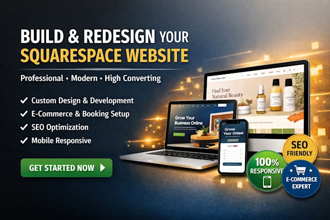 build squarespace website design, redesign squarespace website and development