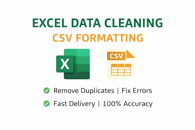 clean and format excel or CSV data