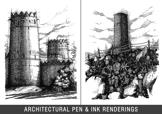 do architectural hand sketches and illustrations