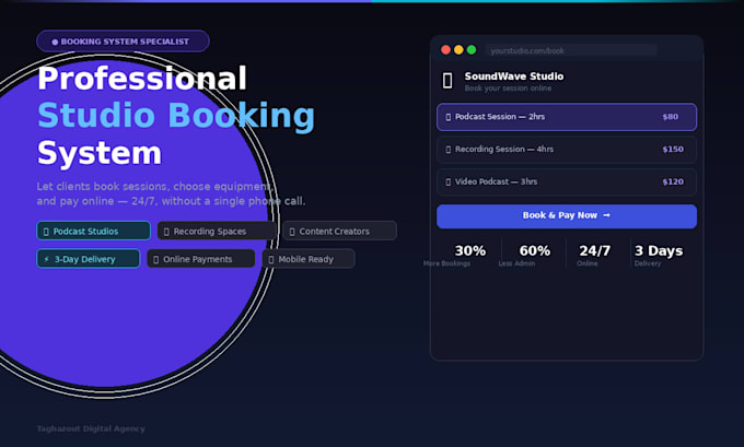 build a professional booking system for your podcast studio