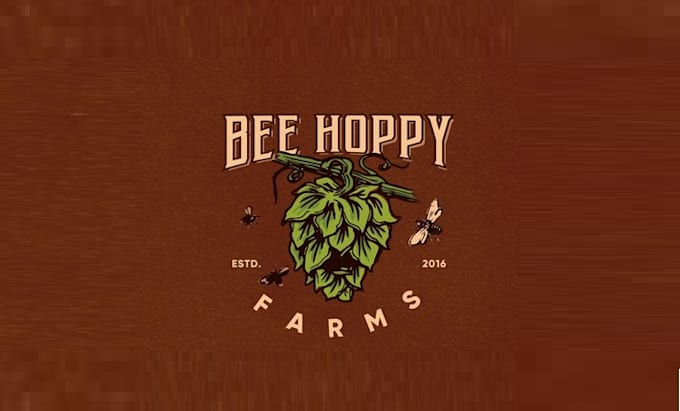 design classic female hops farmer brewery logo