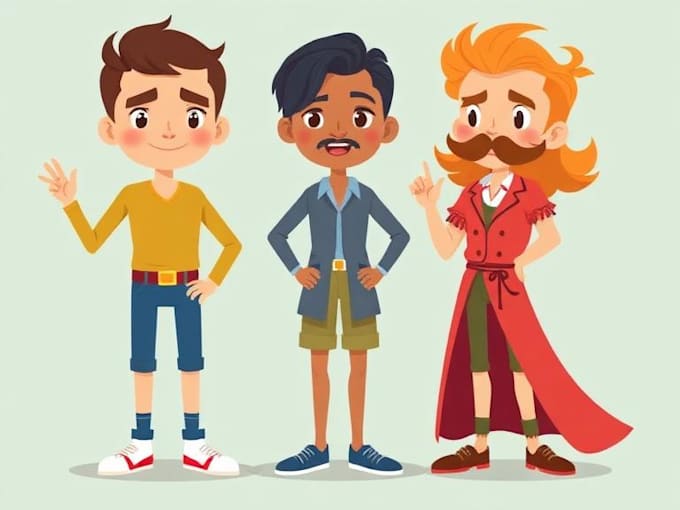 create a unique flat vector illustration