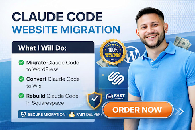 migrate claude code to wordpress wix claude code to squarespace clean export