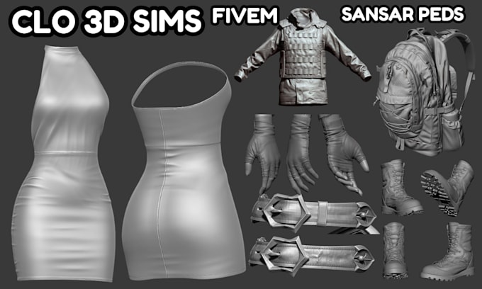 Do abbigliamento mesh 3d per second life vrchat sansar peds sims fivem ...