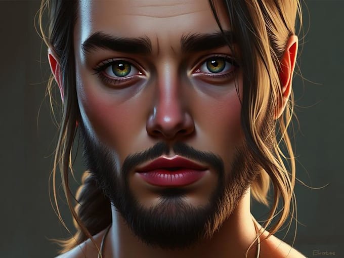 create realistic digital portrait illustration