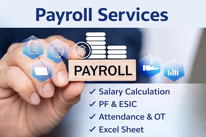 do payroll, salary calculation, pf and esic work