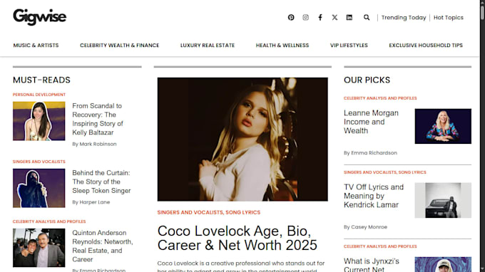 guest post on premium site gigwise