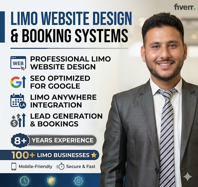 design limo website, SEO optimize, integrate limo anywhere