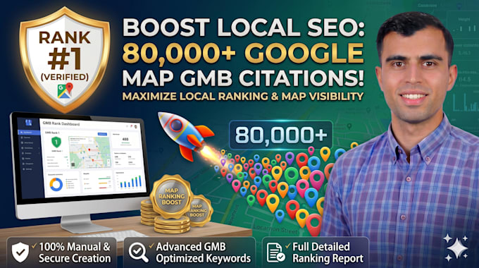 rank your gmb top 3 pack on google maps with 80k citations