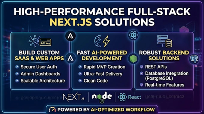 build a high performance nextjs full stack web application