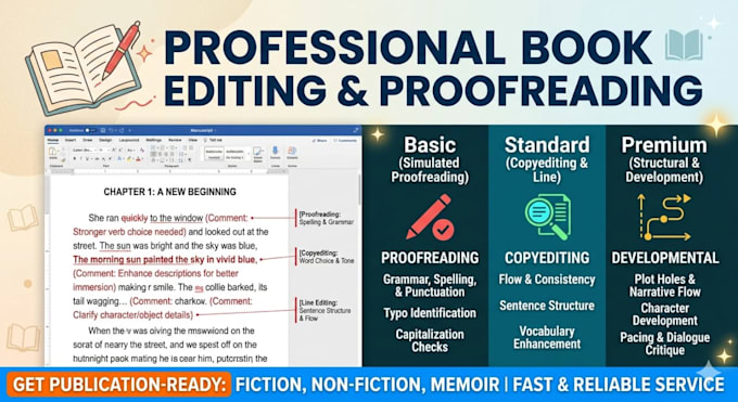 professionally proofread and edit your book