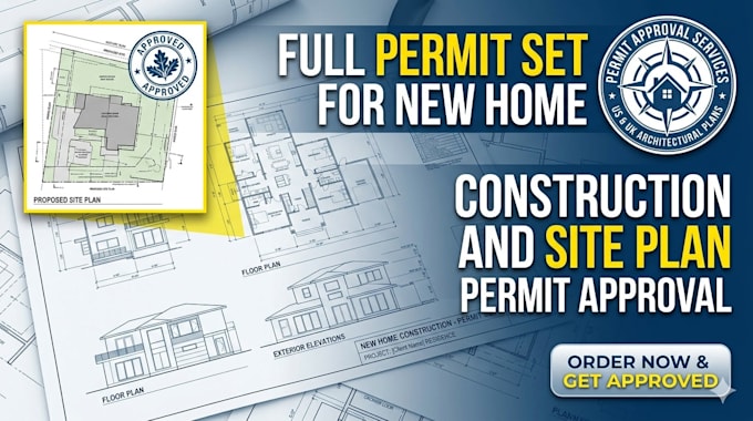 full permit set and site plan for new home construction