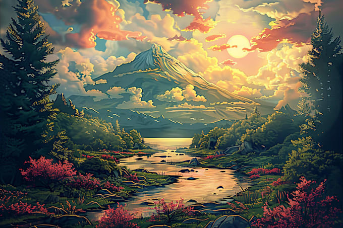 create professional landscape digital art
