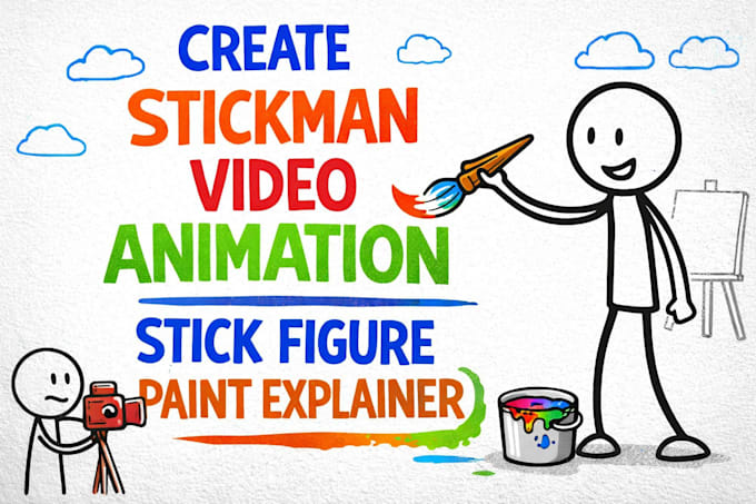create stickman video, stickman animation, stick figure, paint explainer