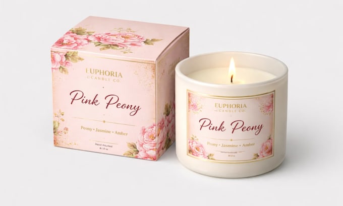 do candle label or product label packaging design
