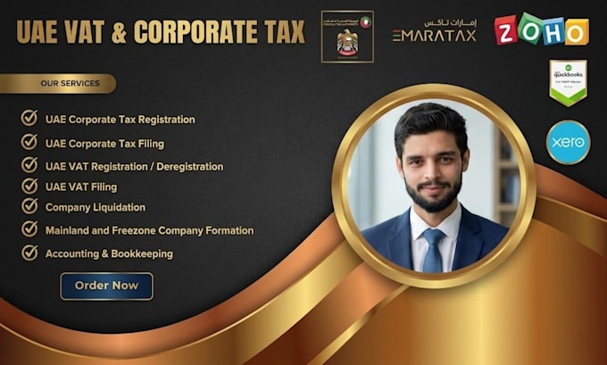 handle uae vat, corporate tax filing, and accounting