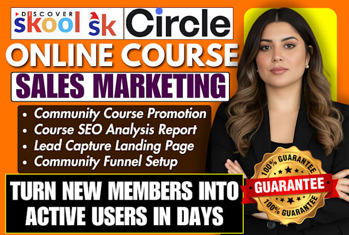 promote skool community, skool online course marketing to boost member, manager