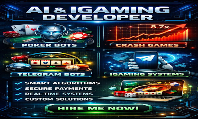 develop advanced poker ai bot igaming website crash game telegram bot