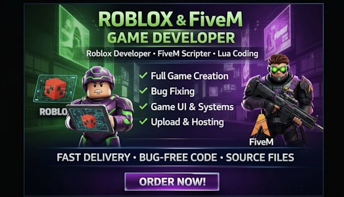 roblox scripter full roblox game development, builder, lua scripting, vfx