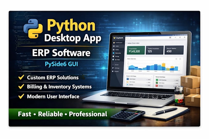 develop custom python desktop erp software with pyside6 gui