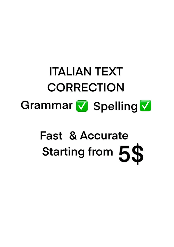 do accurate italian text correction and data entry