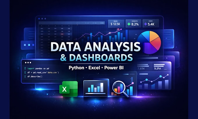 do python data analysis, excel cleaning and power bi dashboard