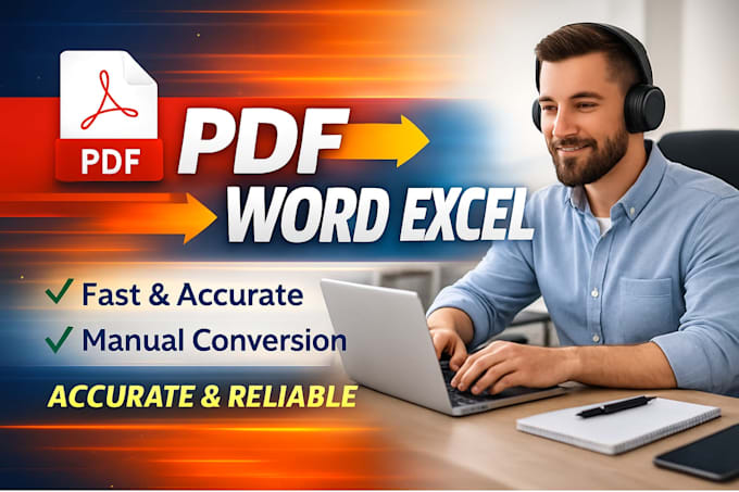 Convert pdf to word or excel manually with accuracy by Souadabed | Fiverr