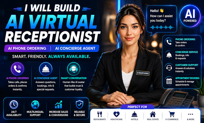 build ai virtual receptionist avatar ai phone ordering ai concierge agent