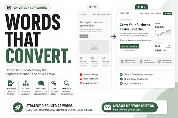 write high converting landing page copy for your business