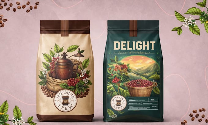 create coffee label and packaging design