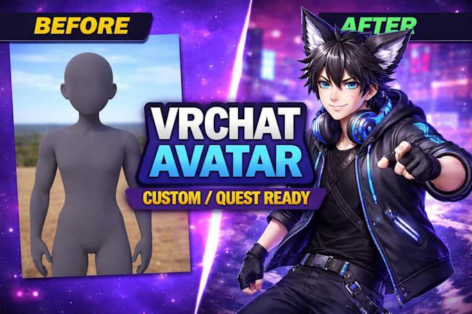 create a custom vrchat avatar vrc avatar for your pc and quest compatible