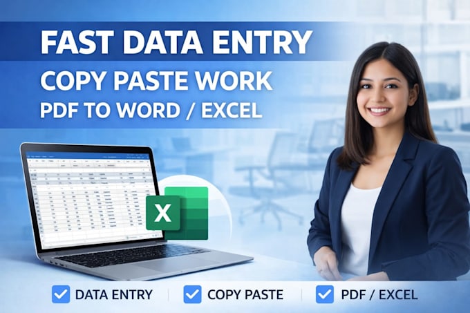 do fast data entry, copy paste, excel and PDF to word conversion