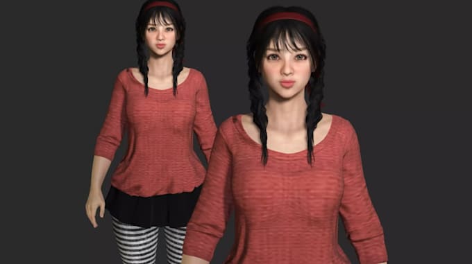 Costruisci personaggio 3d per gioco, modello avatar, texture realistica ...