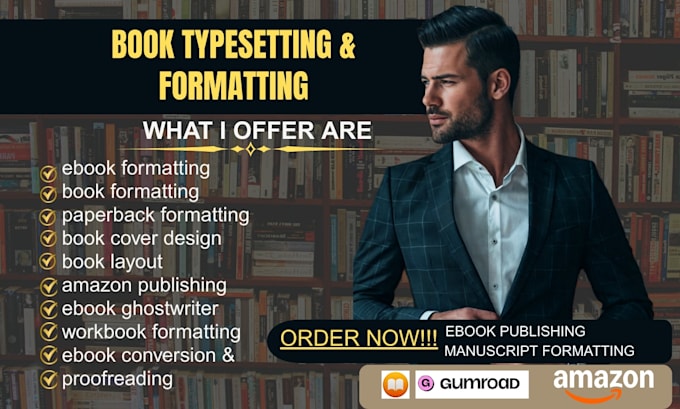 ebook book formatting paperback formatting book typesetting for amazon KDP