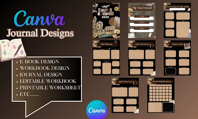 design a custom journal, planner, or printable template