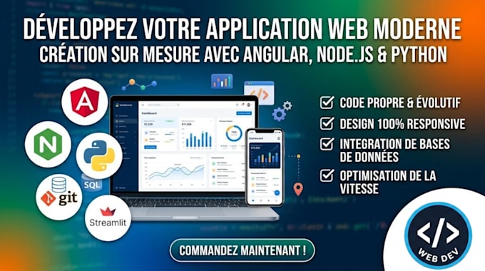 develop a professional full stack angular and nodejs web application