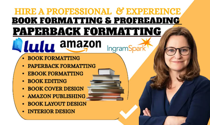 do book formatting, paperback formatting, kindle ebook formatting for amazon KDP