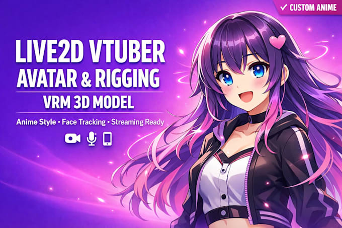 live2d vtuber avatar anime model vtuber avatar rigging vrm 3d vtuber character