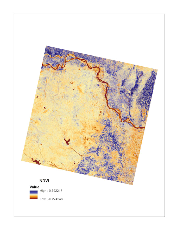 do gis spatial analysis, ndvi, lulc and thematic mapping etc