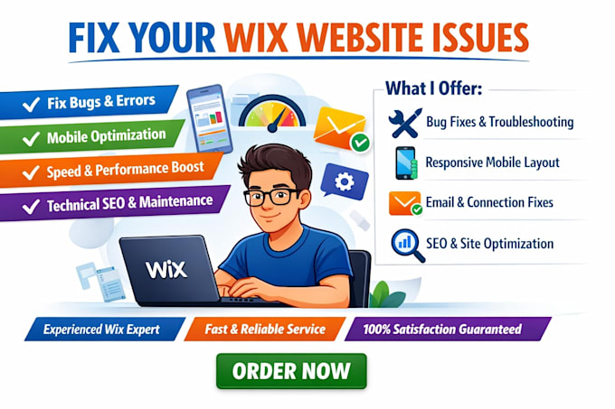 fix wix bug mobile layout speed maintenance email issue technical seo website
