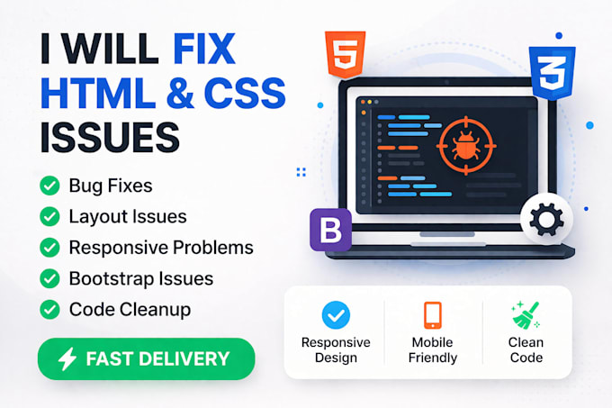 fix CSS issues, layout problems and small website bugs