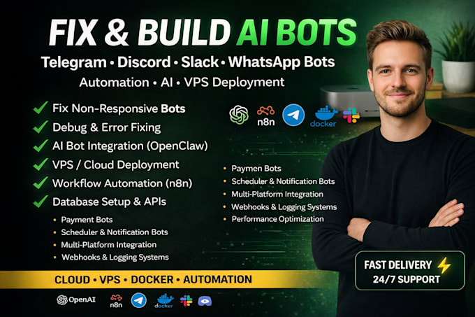 fix open claw telegram slack bot vps server discord bot open claw developer