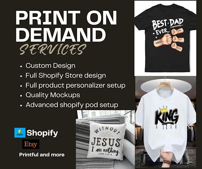 teeinblue customily printful printify print on demand shopify store merch design