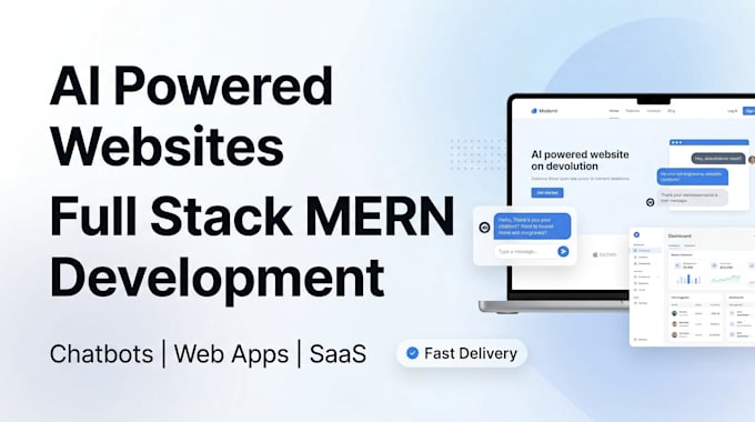 build ai powered full stack web app chatbot and website