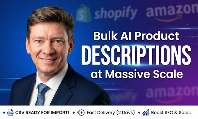 generate bulk SEO ai product descriptions for shopify, amazon